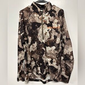 Nomad Mens Camo Half Zip Pullover Shirt Size Medium